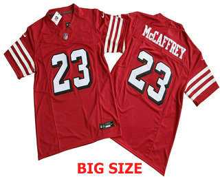 Mens San Francisco 49ers #23 Christian McCaffrey Limited Red Throwback FUSE Vapor Jersey->->NFL Jersey